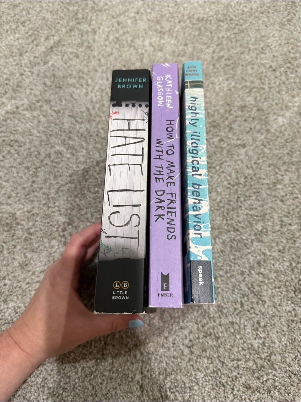 Hate List, How to Make Friends with the Dark, & Highly Illogical Behavior Books